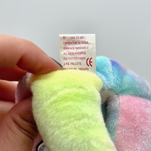 TY Birthday Bear Beanie Baby, plush bear 1999 - Picture 6 of 6